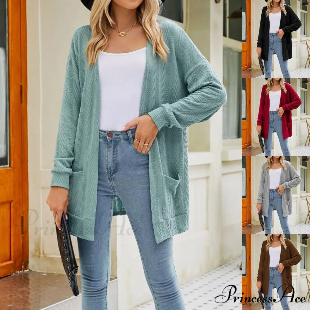 Plus Size Open Front Chunky Knit Cardigan