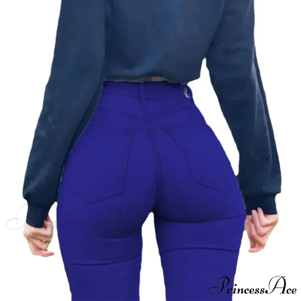 Plus Size Skinny Women’s Stretch High Waisted Sexy Pencil Fashion Streetwears Elastici Slim Casual Denim Jean