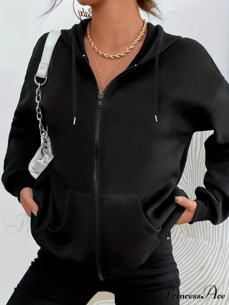 Plush Cozy Comfortable Stylish Hoodie Black / M