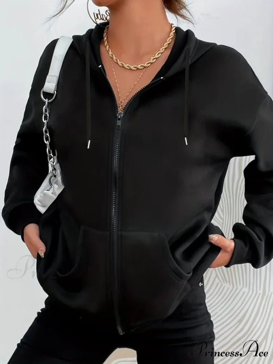 Plush Cozy Comfortable Stylish Hoodie Black / M