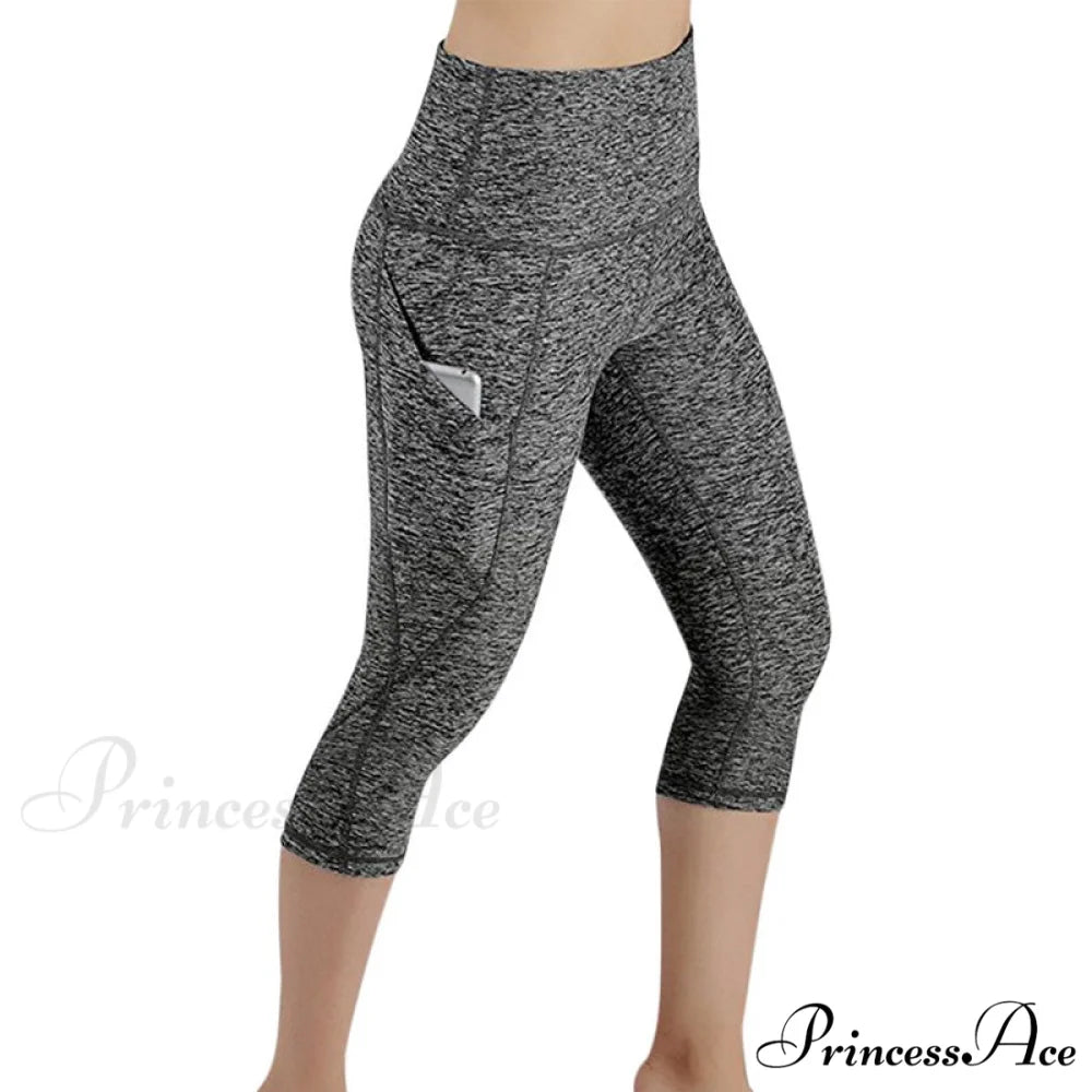 Pocket High Waist Push Up Sports leggings gray 01 / S