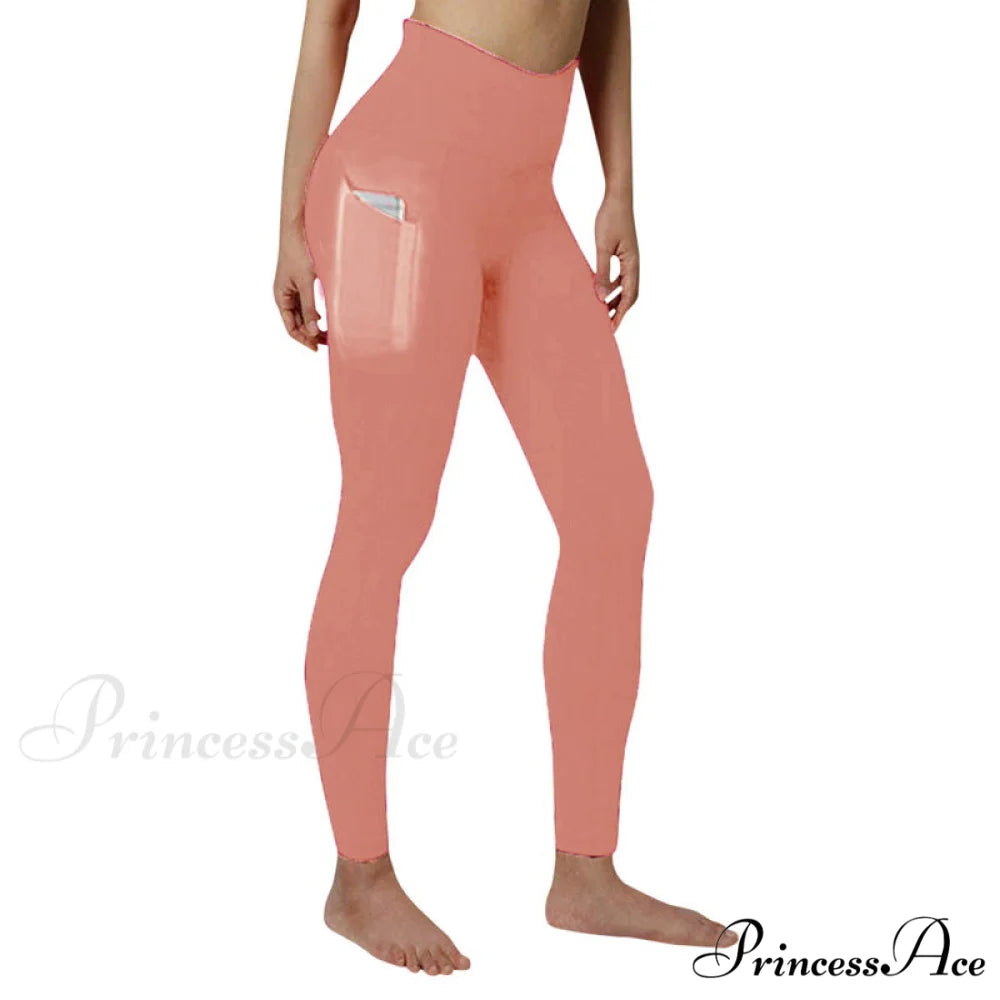Pocket High Waist Push Up Sports leggings pink / S