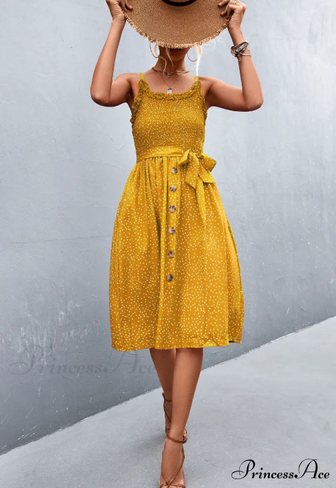 Polka-dot sling dress