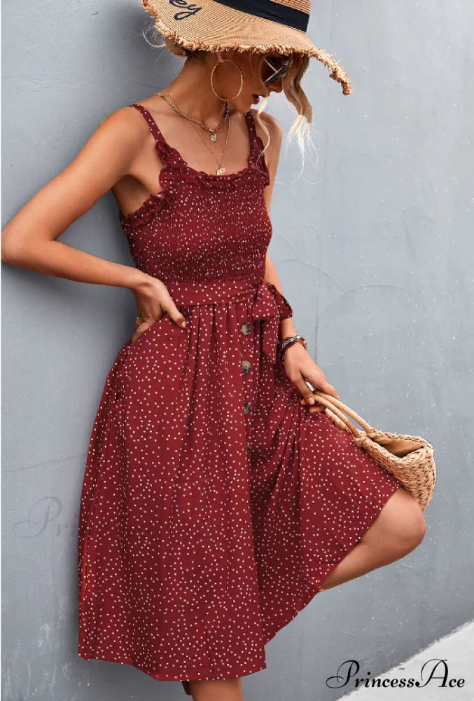 Polka-dot sling dress