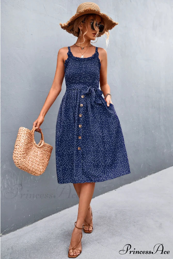 Polka-dot sling dress