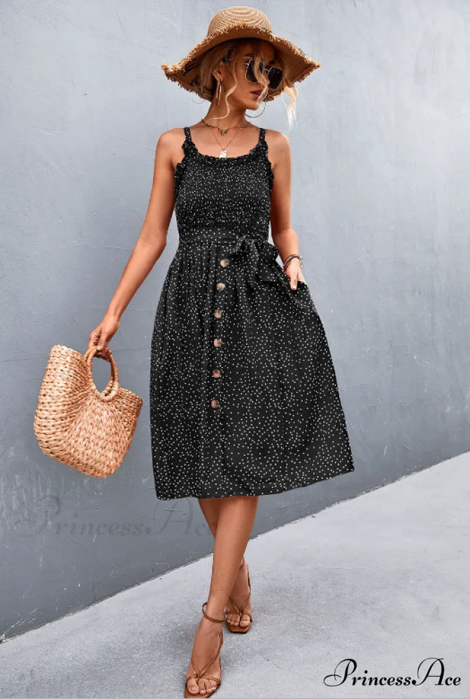 Polka-dot sling dress