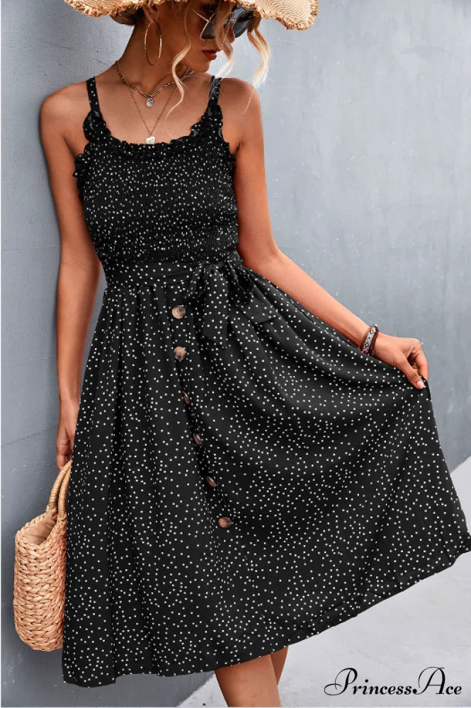 Polka-dot sling dress