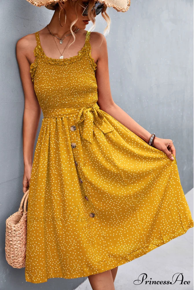 Polka-dot sling dress