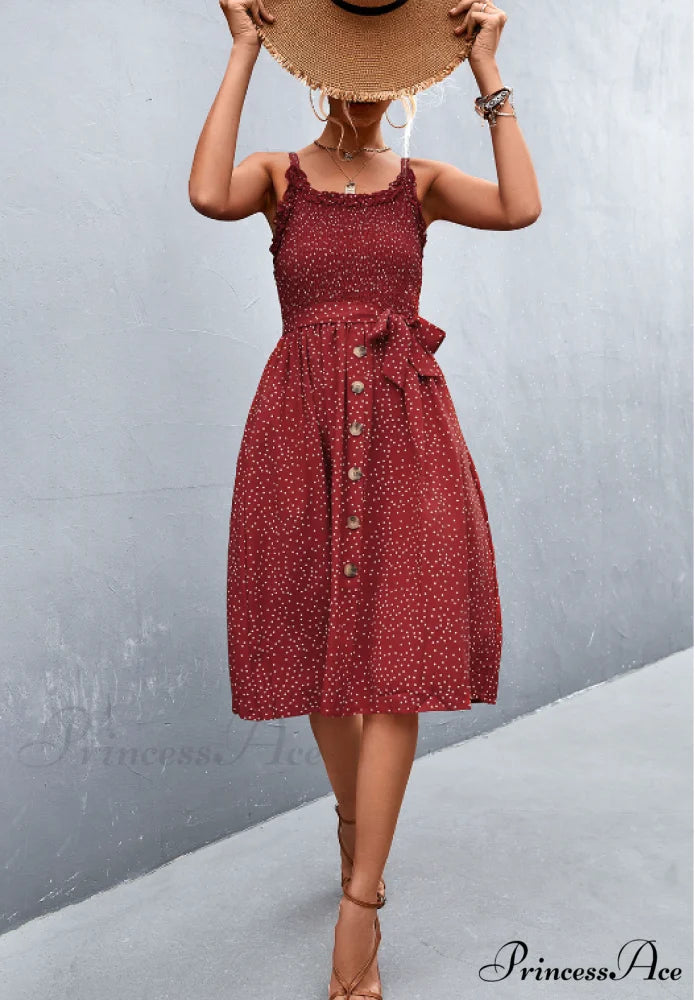Polka-dot sling dress