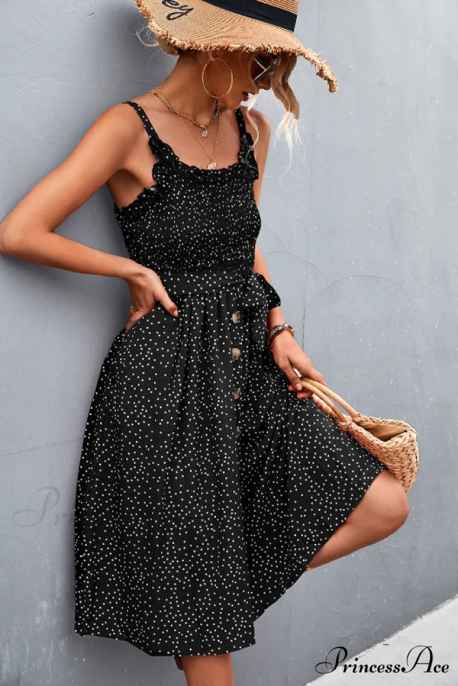 Polka-dot sling dress
