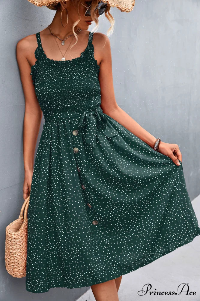 Polka-dot sling dress