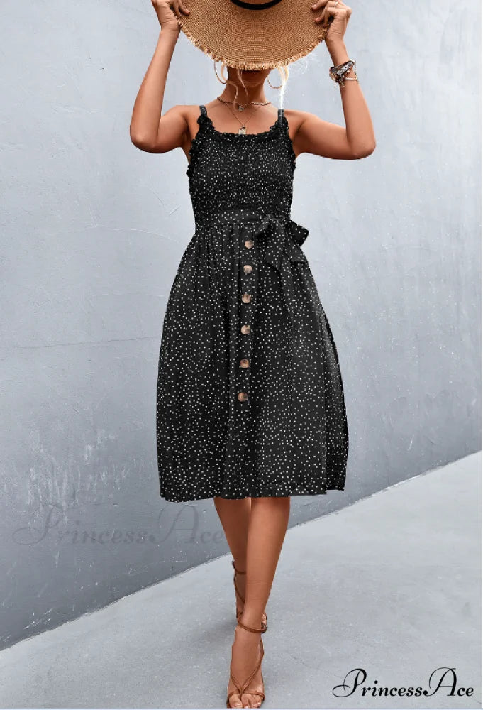 Polka-dot sling dress