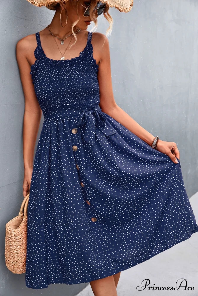 Polka-dot sling dress