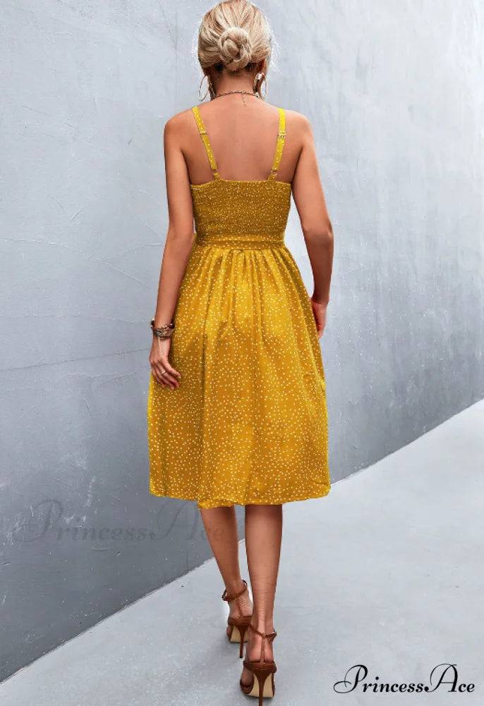 Polka-dot sling dress