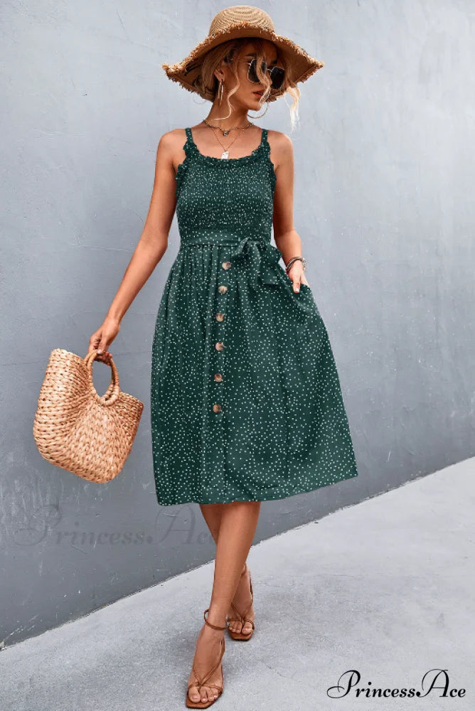 Polka-dot sling dress