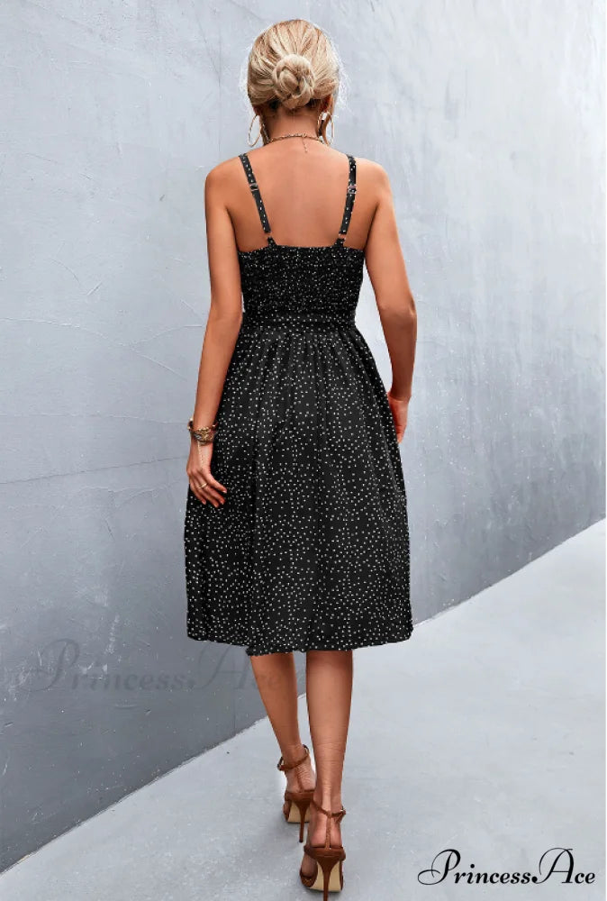 Polka-dot sling dress