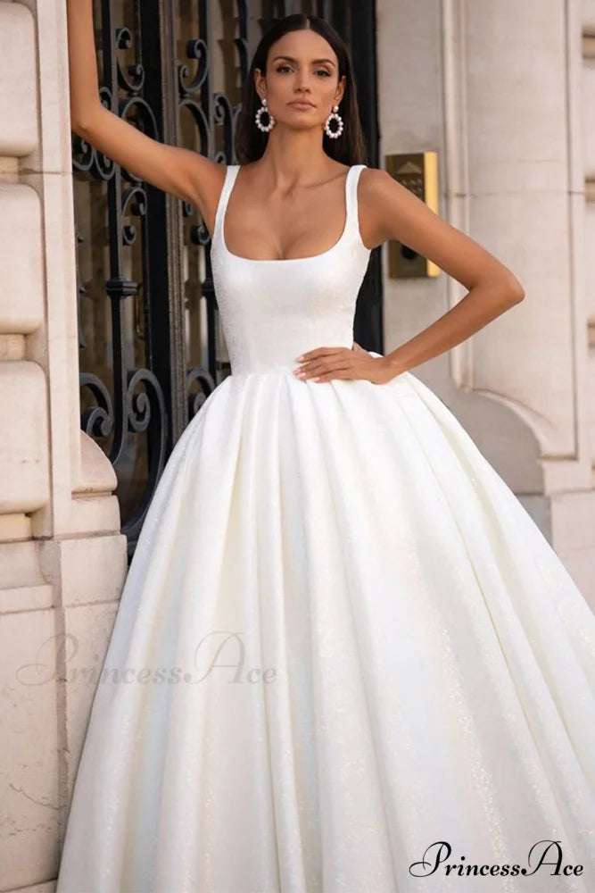 Preston Sleeveless Graceful Sparkly Wedding Dress