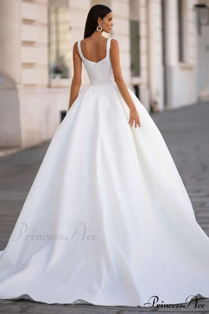 Preston Sleeveless Graceful Sparkly Wedding Dress