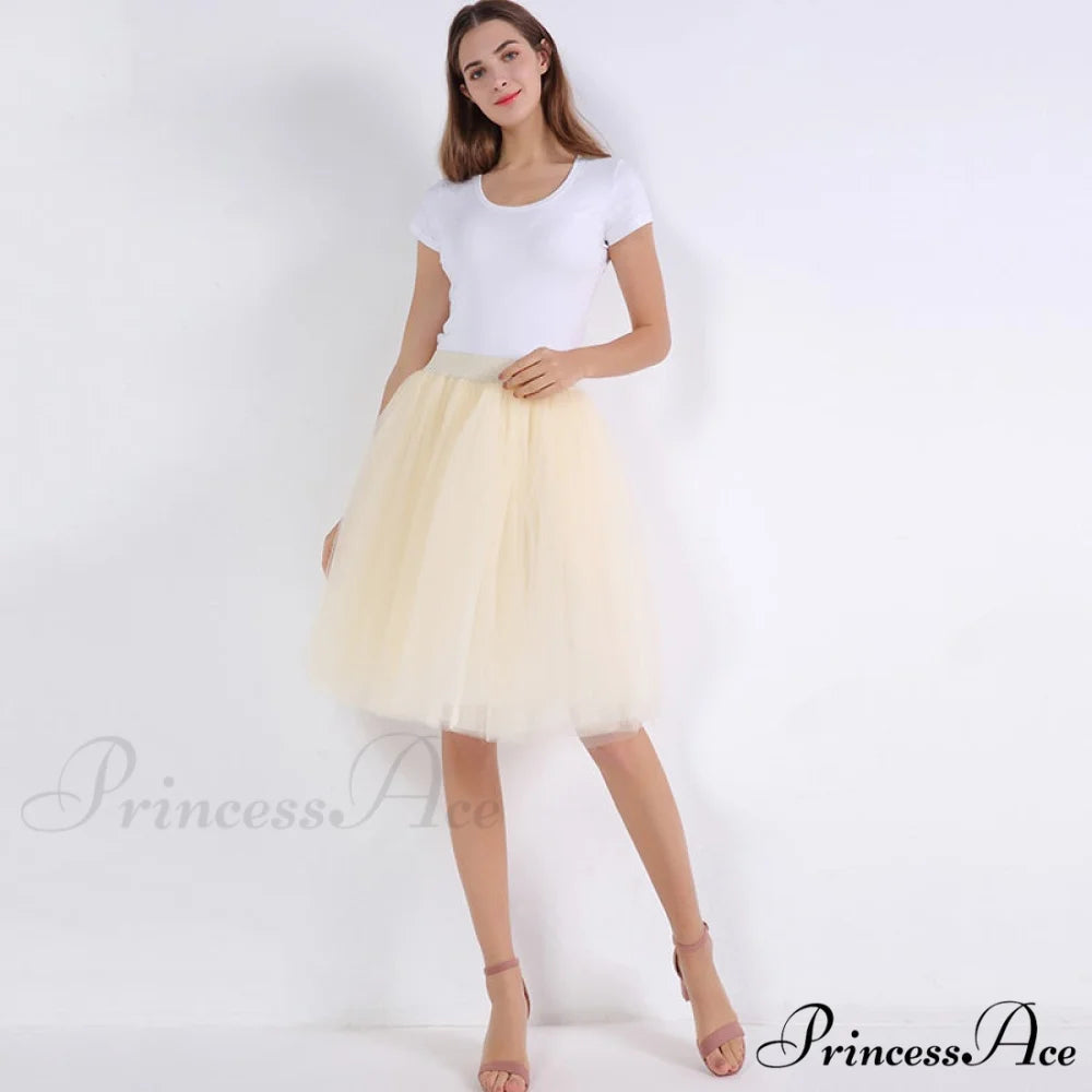 Princess Midi Tulle Skirt beige / One Size