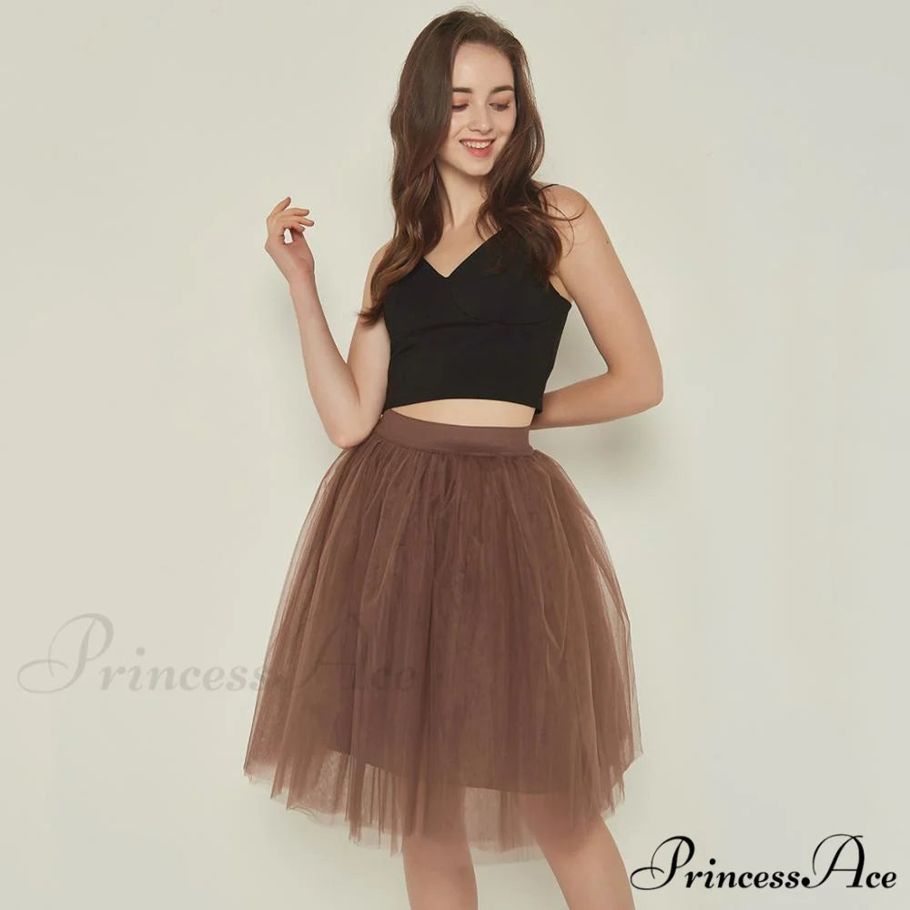 Princess Midi Tulle Skirt coffee / One Size