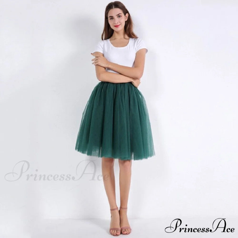 Princess Midi Tulle Skirt dark green / One Size