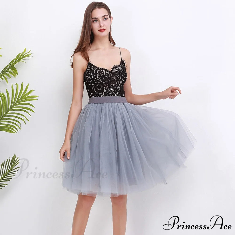 Princess Midi Tulle Skirt gray / One Size