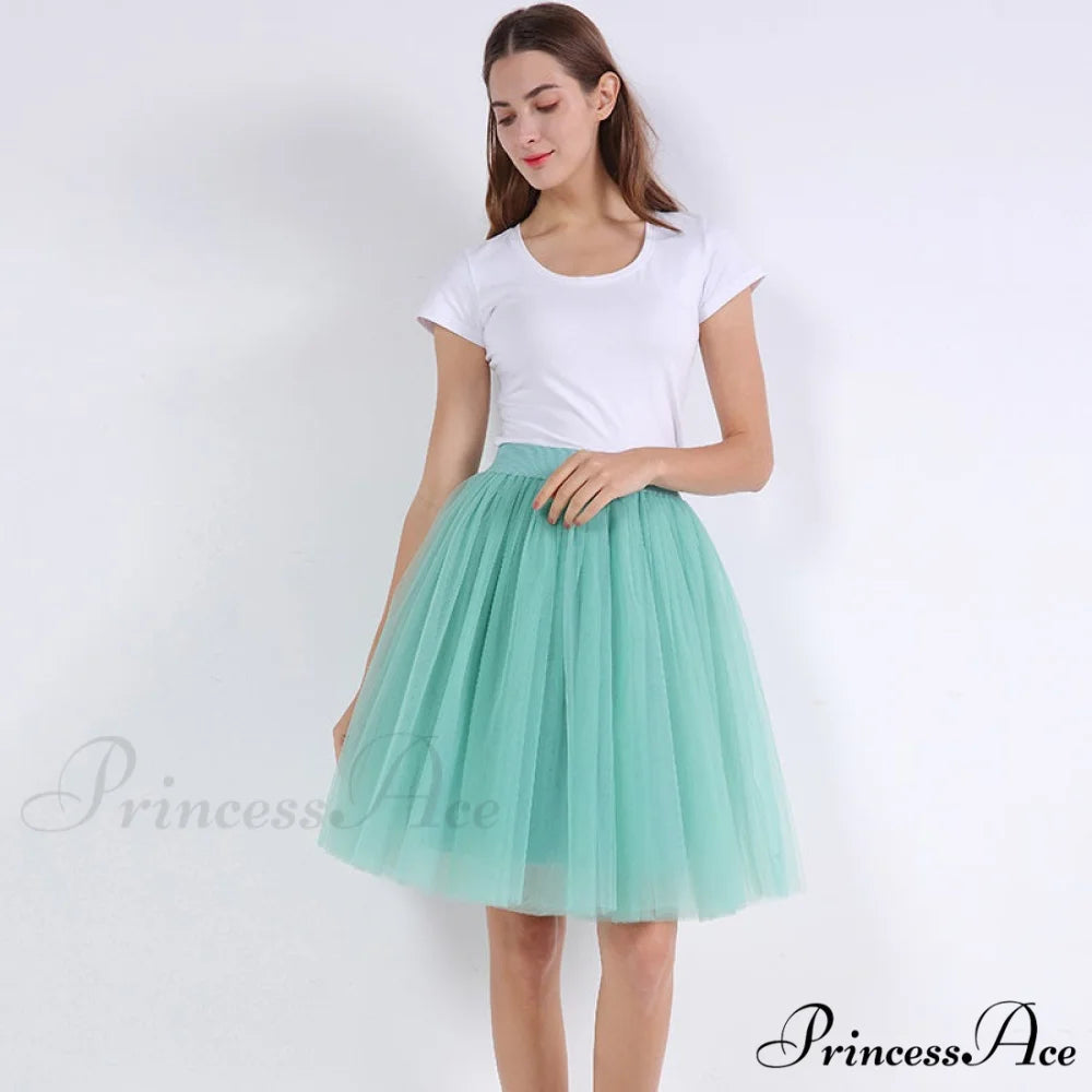 Princess Midi Tulle Skirt light green / One Size