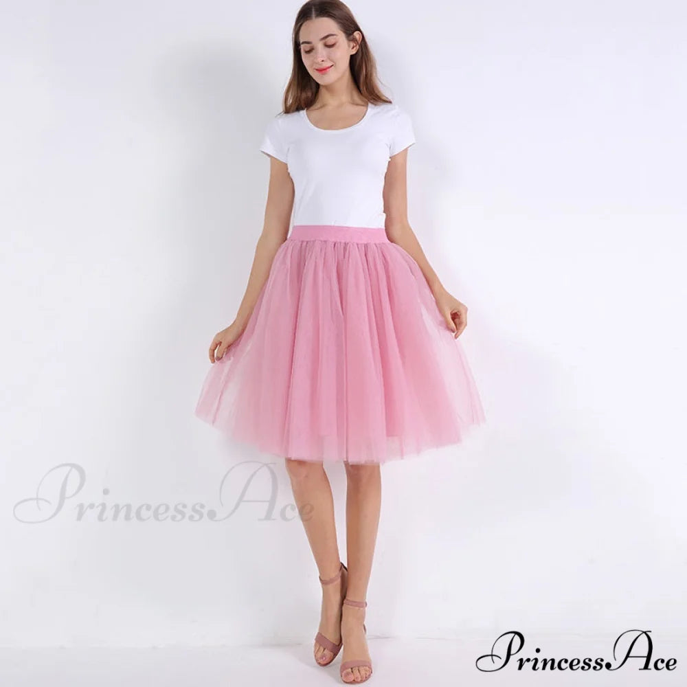 Princess Midi Tulle Skirt mauve red / One Size
