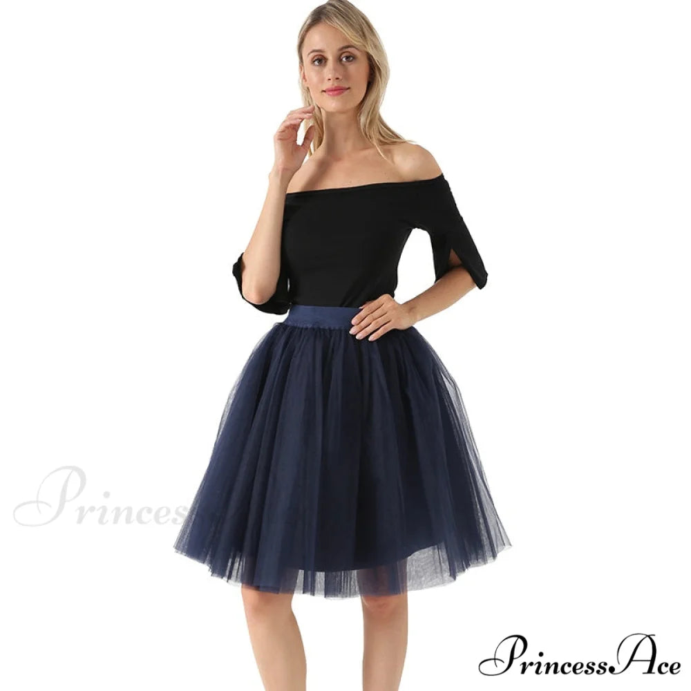 Princess Midi Tulle Skirt navy blue / One Size