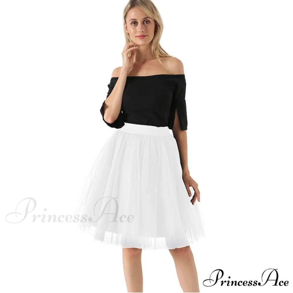 Princess Midi Tulle Skirt white / One Size