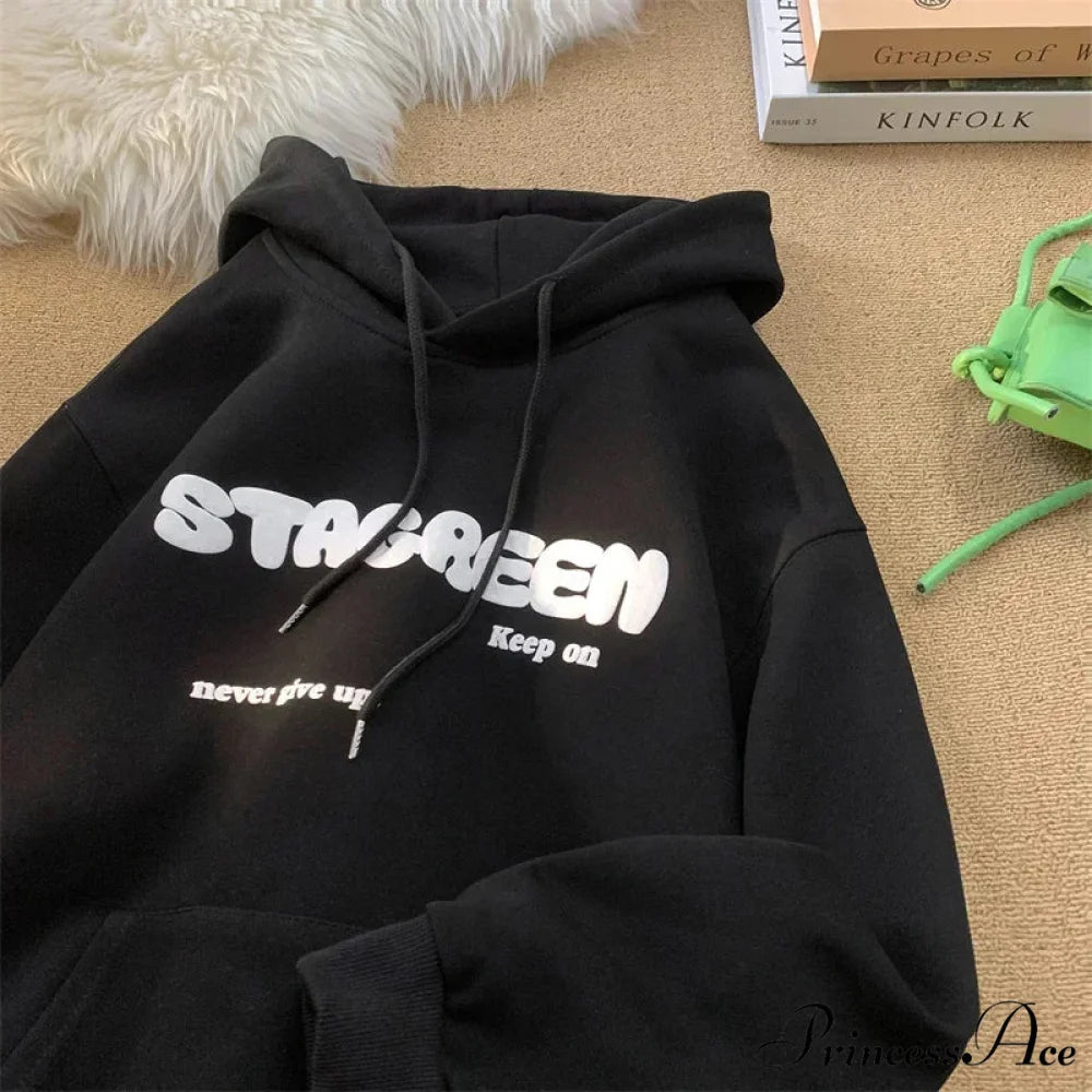 Print Fall Y2K Pocket Hoodie hoodies-241228