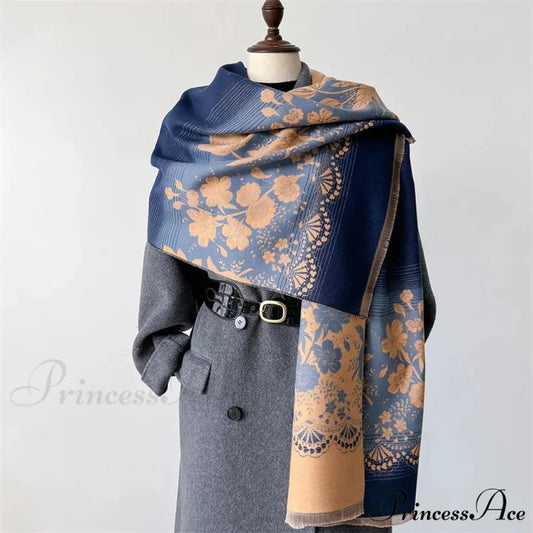 Printed Cashmere Winter Pashmina Scarf black 1 scarf-241228