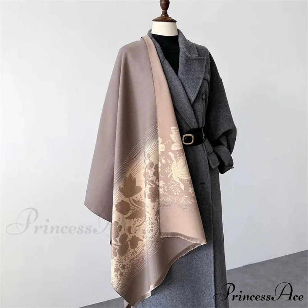 Printed Cashmere Winter Pashmina Scarf pink 1 scarf-241228