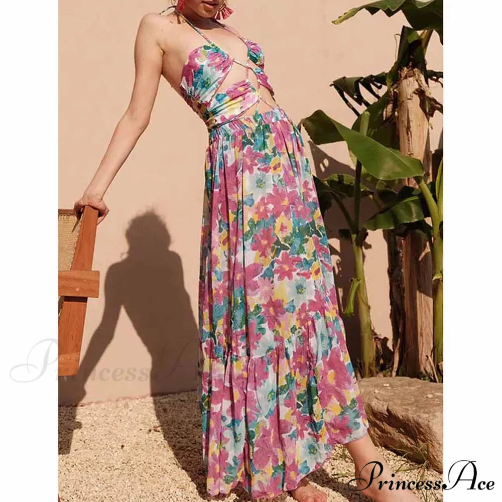 Printed Cutouts Bind One Piece Swimsuit onepiece-250223