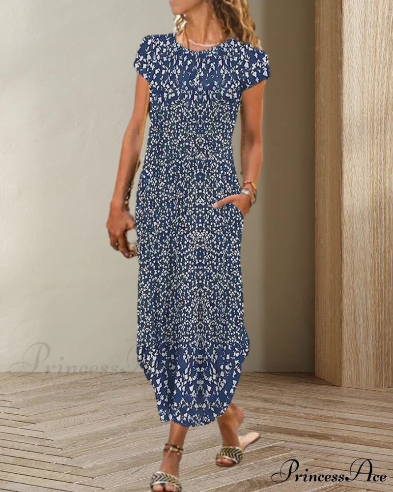 Printed Round Neck Dress