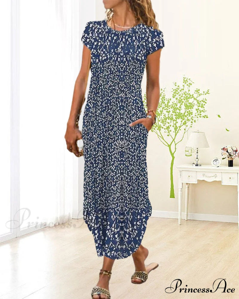 Printed Round Neck Dress