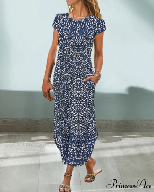 Printed Round Neck Dress
