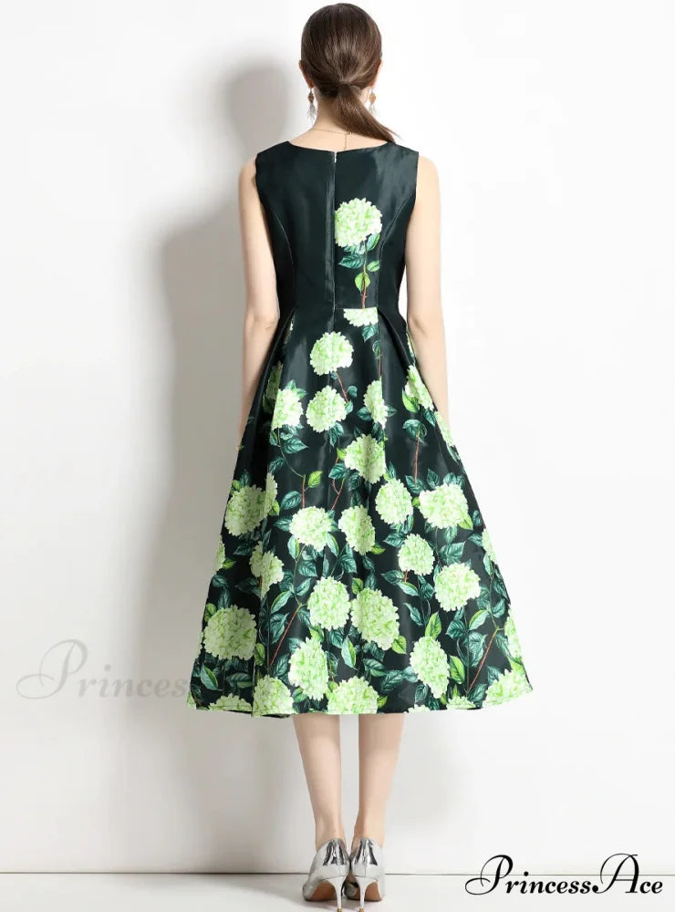 PRINTED SLEEVELESS DRESS FOR WOMEN