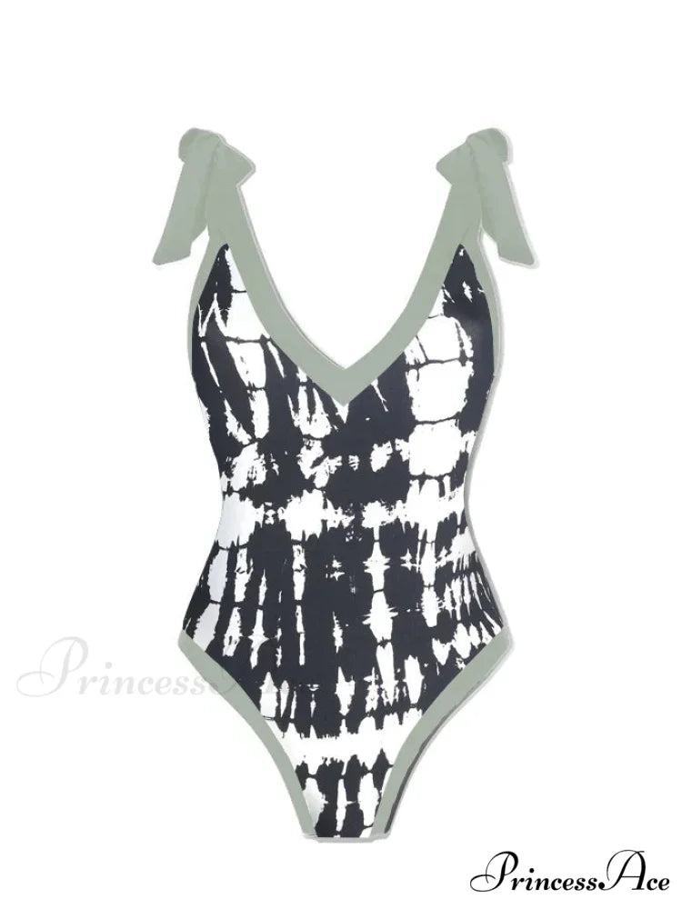 Printed Swimsuit Cover-up One Piece onepiece-250223