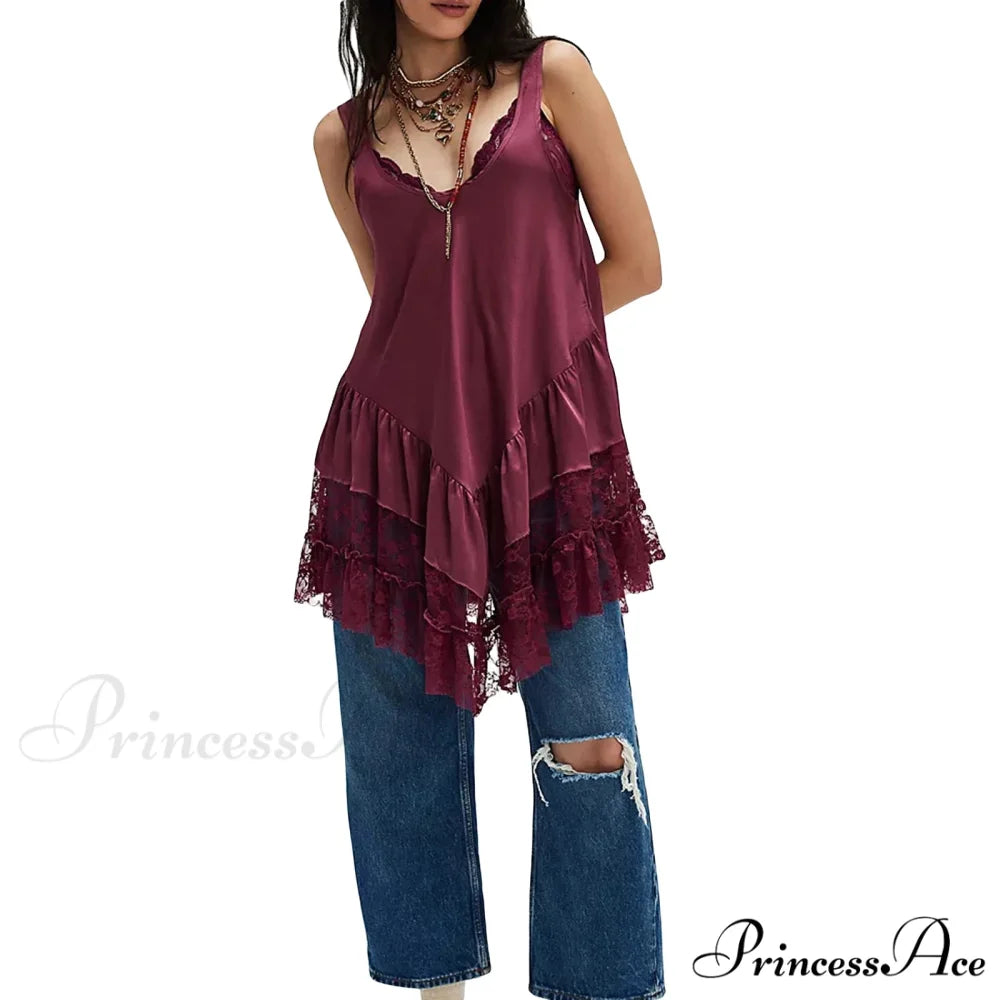 Profound U-Shaped Frilled Short Dress red / S minidress-250223