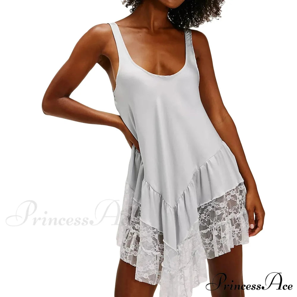 Profound U-Shaped Frilled Short Dress WHITE / S minidress-250223