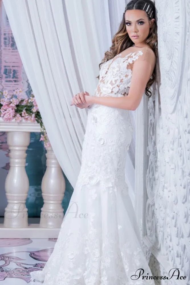 Promised Love Lace Trendy Mermaid Wedding Dress