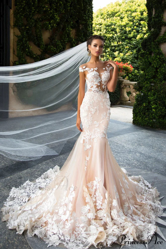 Promised Love Lace Trendy Mermaid Wedding Dress