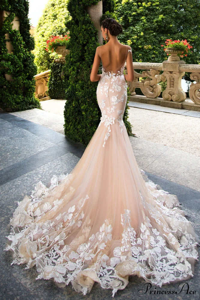 Promised Love Lace Trendy Mermaid Wedding Dress
