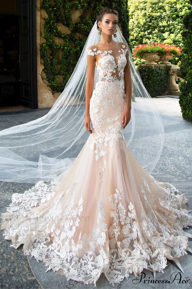Promised Love Lace Trendy Mermaid Wedding Dress