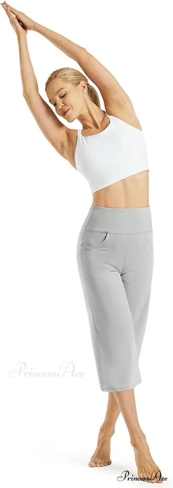 Promover Women’s Capri Pants Wide Leg Yoga Crop Pants