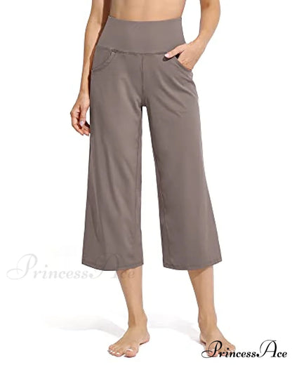 Promover Women’s Capri Pants Wide Leg Yoga Crop Pants