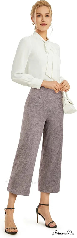 Promover Women’s Capri Pants Wide Leg Yoga Crop Pants