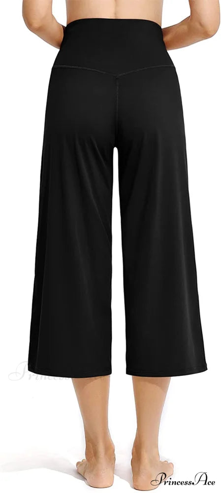 Promover Women’s Capri Pants Wide Leg Yoga Crop Pants