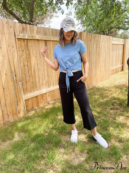 Promover Women’s Capri Pants Wide Leg Yoga Crop Pants